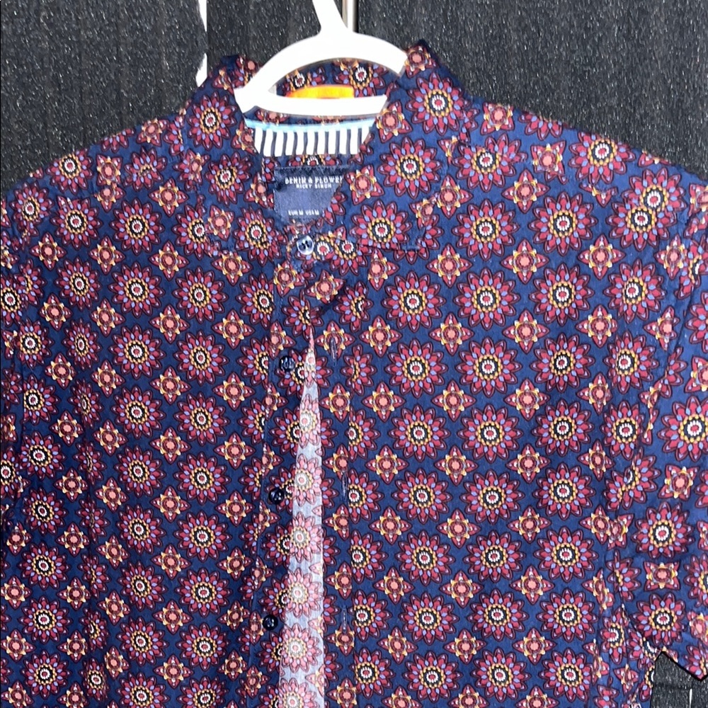 Denim & flower Floral Pattern Shirt